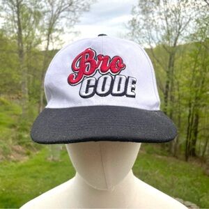 Rare Vintage Y2K Bro Code Embroidered White Funny Baseball Cap Trucker Hat